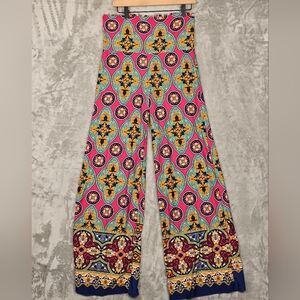 White Mark Women's "Arabian Nights" Print Palazzo Pants